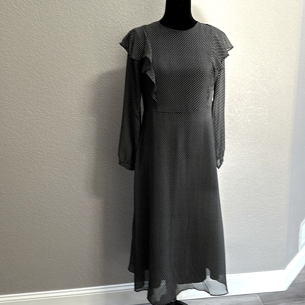 Who What Wear Polkadot Black and White Maxi Dress Size Small